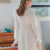 Courtly Lace V-Neck Long-Sleeved Nightdress