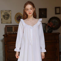 French Sweet Long Sleeved Nightdress