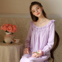 French Sweet Long Sleeved Nightdress