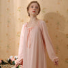 Simple Square Collar Long-Sleeved Nightdress