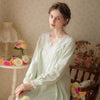 Light Green Lace Long-Sleeved Nightdress