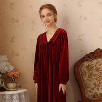 French Velvet Long Sleeve Nightdress