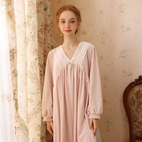 French Velvet Long Sleeve Nightdress