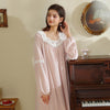 French Lace Velvet Long Sleeve Nightdress