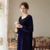 French Lace Velvet Long Sleeve Nightdress