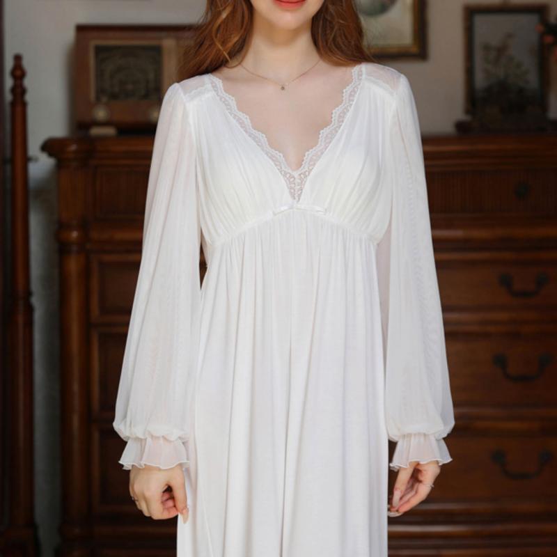 Sweet French Modal Long-Sleeved Nightdress