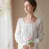 French Lace Square Collar Flared Sleeve Nightdress