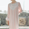 Palace Style Floral Lace Long-Sleeved Nightdress