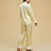 Color Block Notched Collar Pajama Set