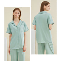 Women's Notched Collar Couple Pajama Set