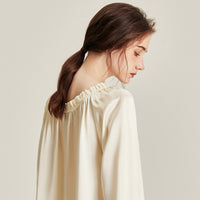 100% Mulberry Silk Court style Long Sleeve Nightdress