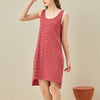 Striped Round Neck Sleeveless Sleepdress