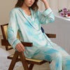 Blue Tie-dye Printed Pajama Set