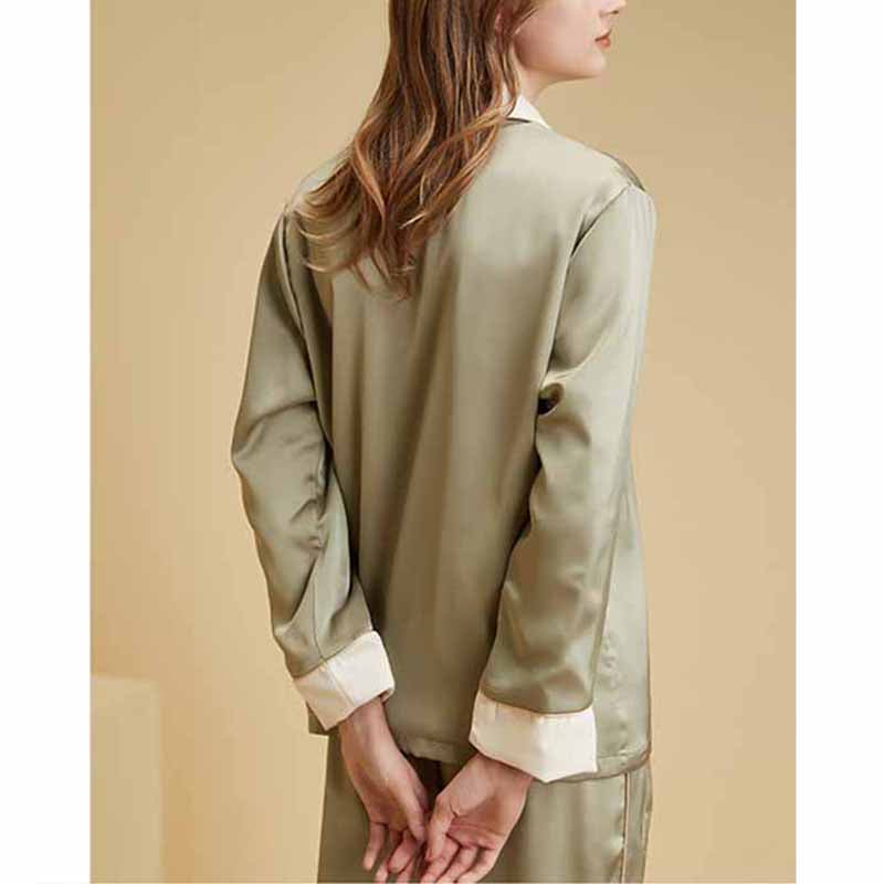 Green Shawl Collar Fleece Pajama Set