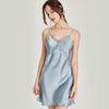 100% Mulberry Silk Sexy Lace V-Neck Sling Nightdress