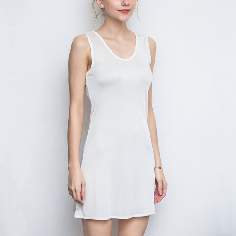 White Vest Silk Sleepdress