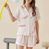 Cute Rabbit Cartoon Short Sleeved Pajama Set