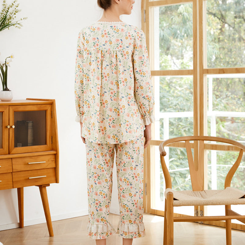 Flowers Printed Pajama Set