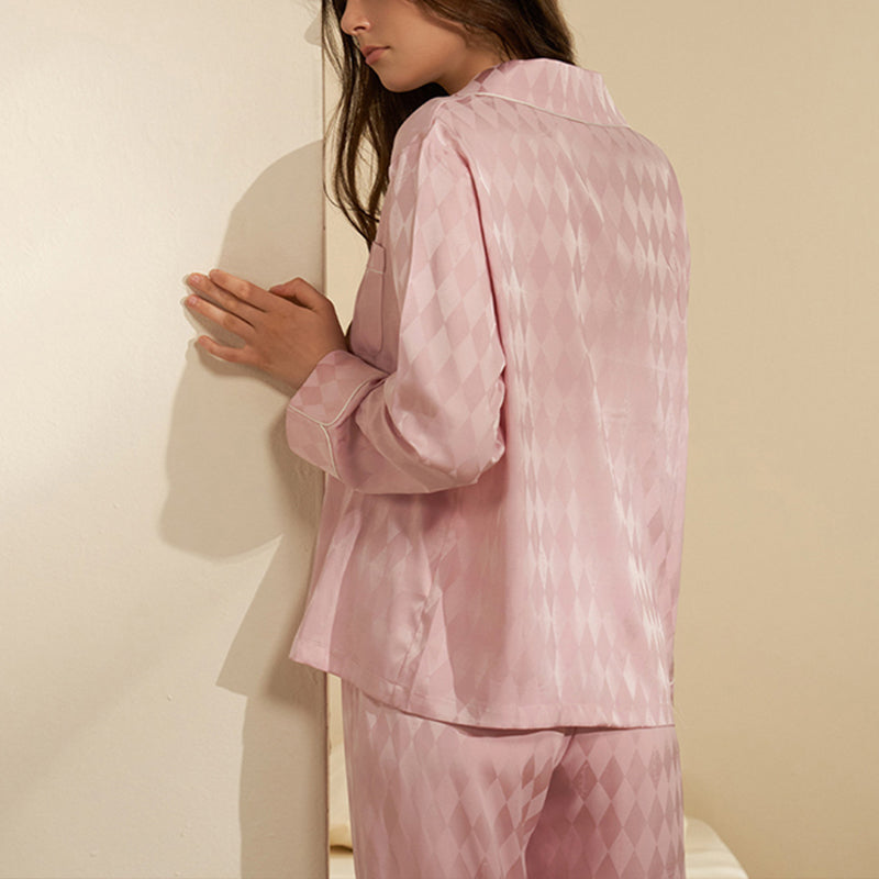 Pink Diamond Check Pajama Set