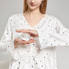 White Polka Dots Print Pajama Set