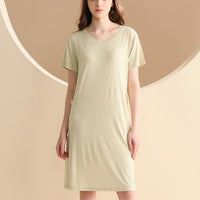 V-neck Short Sleeved  Split Sleepdress