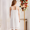 White Square Neck Sleeveless Nightgown