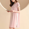 Color Block Short Sleeved  Split Sleepdress