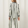 White Wave Striped Pajama Set