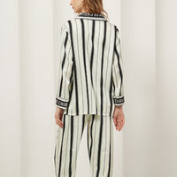 White Wave Striped Pajama Set