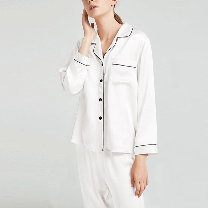 Classic Trimmed Silk Pajama Set