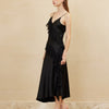 Silk Suspender Skirt Ruffled Long Dress