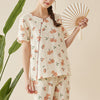 Floral Print Cotton Short Sleeved Pajama Set