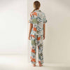 Flowers & Leaves Print Pajama Set