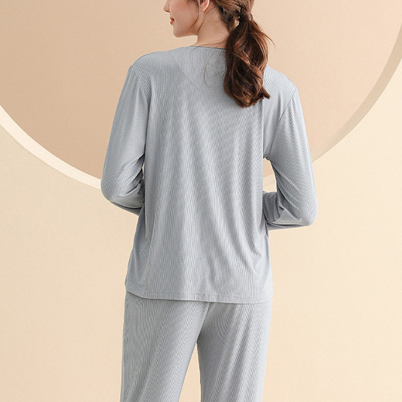 Grayish Blue Modal Pajama Set