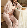 Pink Houndstooth Print Pajama Set