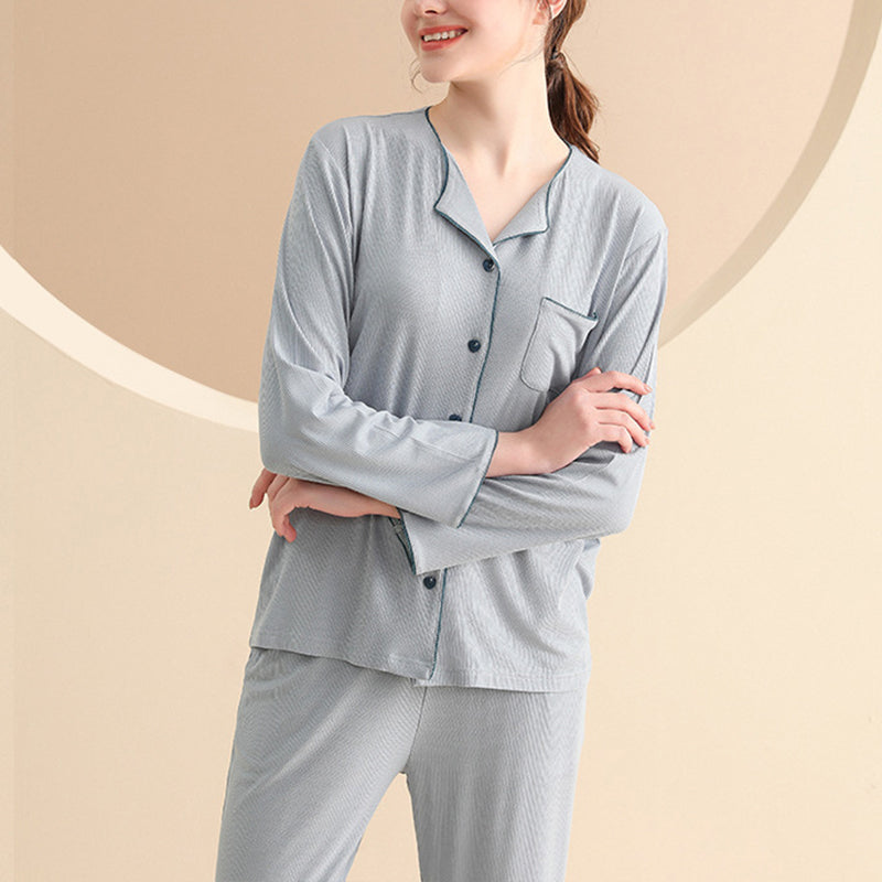 Grayish Blue Modal Pajama Set