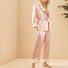 Pink Notched Collar Fleece Pajama Set