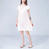 Flower Embroidered Tie Collar Silk Nightdress