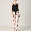 Black Camisole Pajama Set with Polka Dots Printed Pants