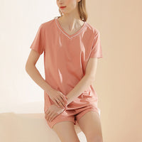 Women's V-neck Couple Short Pajama Set