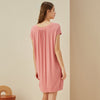 V Neck Short Sleeves Nightdress with Pockets