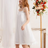 White Square Neck Sleeveless Nightgown