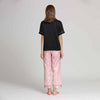 Black Short Sleeves Pajama with Pink Pants