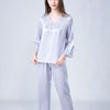 Gray Lace Panel Silk Pajama