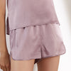 Gray Purple Silk Tank Top Shorts Suit Summer Sleeveless Shirt