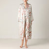 Gray Floral Printed Robe Set