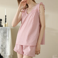 No-Sleeved Lightweight Cotton Pajamas