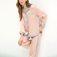 Pink Houndstooth Printed Pajama Set