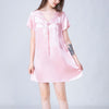 Lace-up V-Neck Silk Nightdress