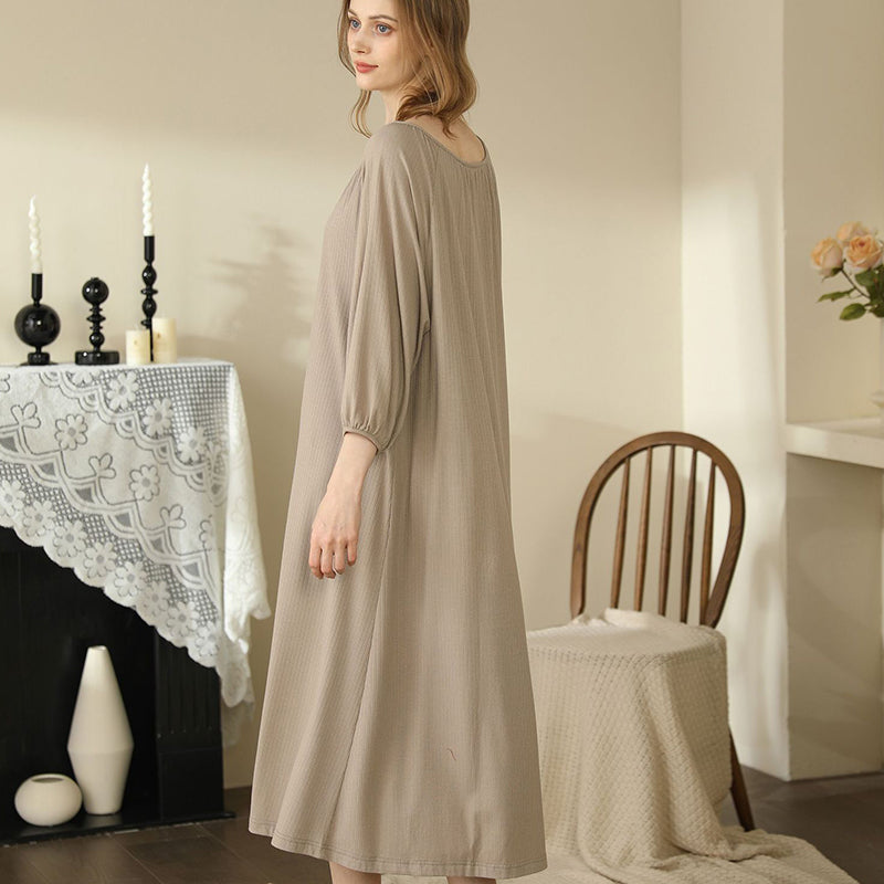 Extra Long Thin Solid Color One Piece Nightgown
